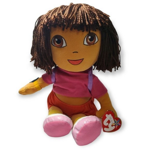 TY Beanie‎ Buddy Dora the Explorer 16" Plush YARN hair, NEW and MINT with Tags!